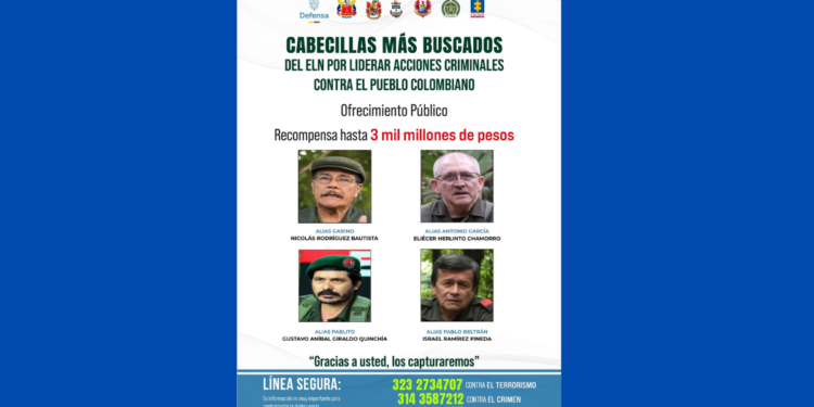 Ministerio de Defensa publica el cartell con cabecillas del ELN