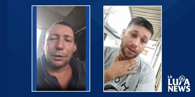 José del Carmen Abril, líder social del Catatumbo amenazado por el ELN, junto a su hijo Dairo Abril