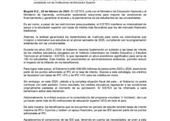 Subsidio a la tasa de interés del Icetex no va más