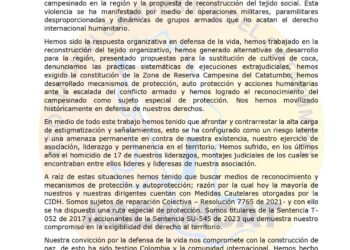 Organización campesina del Catatumbo exige rectificación al presidente Petro: “No siga estigmatizando a las organizaciones sociales”