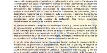 Organización campesina del Catatumbo exige rectificación al presidente Petro: “No siga estigmatizando a las organizaciones sociales”