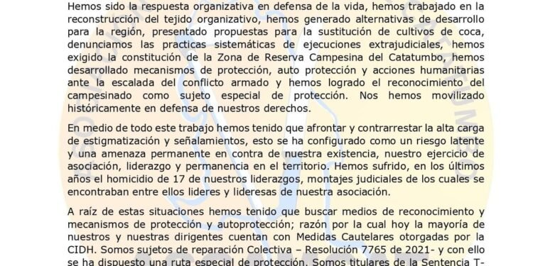 Organización campesina del Catatumbo exige rectificación al presidente Petro: “No siga estigmatizando a las organizaciones sociales”