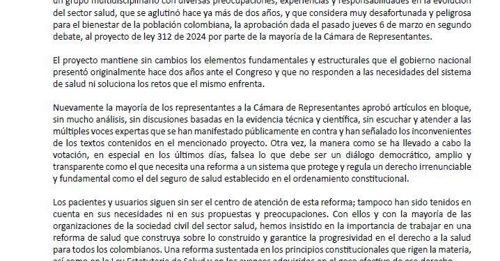 Exministros expresan preocupación al Congreso por reforma a la salud: “Los pacientes siguen sin ser el centro de atención”