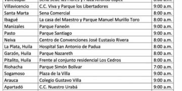Día de marchas en Colombia: conozca los puntos de concentración