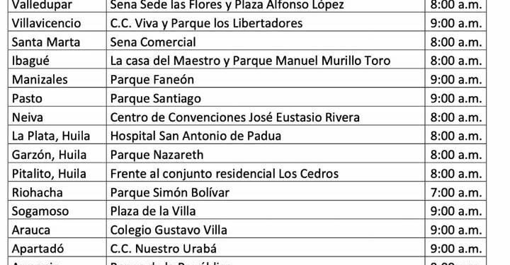 Día de marchas en Colombia: conozca los puntos de concentración