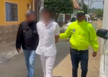 El sujeto fue capturado por agentes del Cuerpo Técnico de Investigación y la Policía Nacional en Montería. Foto: Fiscalía