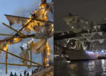 Video: buque de la Armada de México choca contra puente de Brooklyn; hay dos muertos