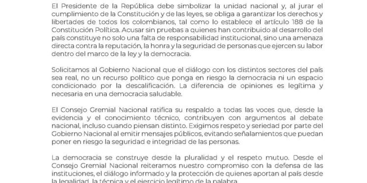Gremios rechazan señalamientos del presidente Petro: los llamó “aliados del paramilitarismo”