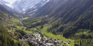 En video quedó registrada caída de un glacial que acabó con un pueblo en Suiza