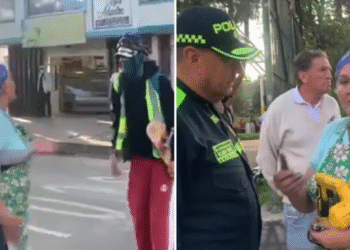 Video: valiente vendedora de empanadas encaró a encapuchados en Bogotá