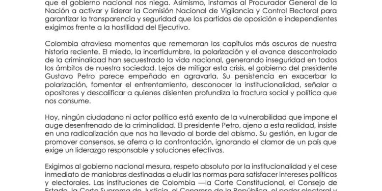 No hay garantías para ningún partido ni para ningún candidato: partidos de oposición e independientes
