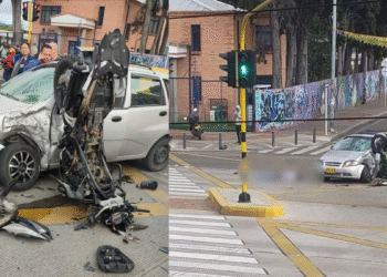 Partió carro en dos: motociclista murió tras chocar violentamente en Bogotá