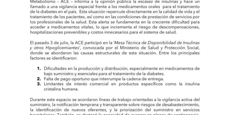 Alerta por escasez de insulina en Colombia