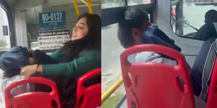 Video: la golpiza de una mujer a joven tras presunto caso de acoso sexual en Transmilenio en Bogotá