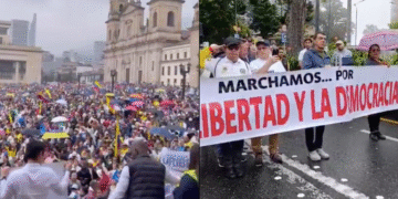 Miles de ciudadanos de más de 28 ciudades marcharon el 7 de agosto como muestra de apoyo al expresidente Álvaro Uribe