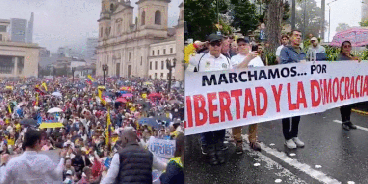 Miles de ciudadanos de más de 28 ciudades marcharon el 7 de agosto como muestra de apoyo al expresidente Álvaro Uribe