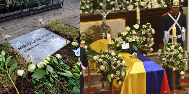 Así se ve la lápida y la tumba de Miguel Uribe en el Cementerio Central