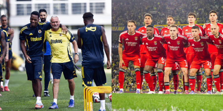 Richard Ríos brilló en el empate del Benfica ante el Fenerbahce de Jhon Durán por la Champions League