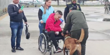 reencuentro de patrullero con su perro Telmo