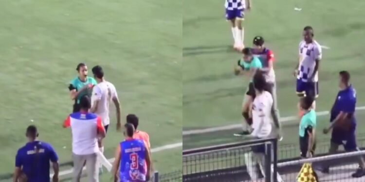 por agresion a árbitra colombiana durante un partido de la Primera C