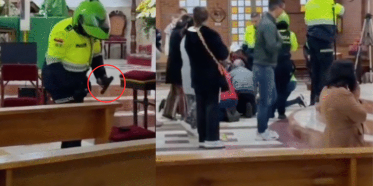 Video: hombre armado irrumpió en una parroquia de Bogotá y generó pánico entre los feligreses