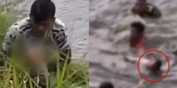 Video: policías héroes rescatan a madre e hija que cayeron al río Bogotá