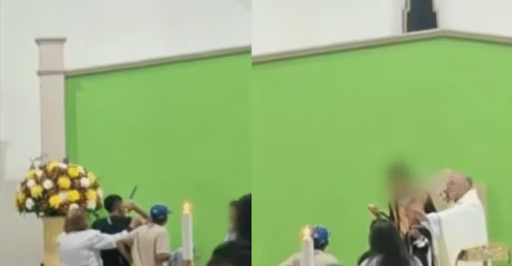 Pánico durante misa en Bogotá: cura fue usado como escudo humano en violenta riña