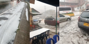 Fuerte granizada en La Calera dejó vías inundadas y afectaciones en comercios