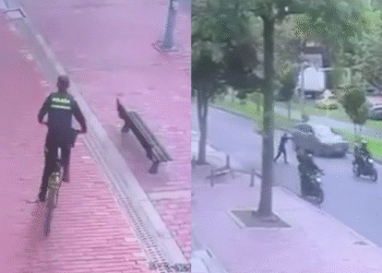 Video muestra el momento exacto en que policía enfrenta y abate a uno de los ladrones que asesinaron a Jean Claude Bossard en Bogotá