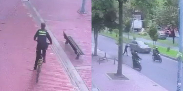 Video muestra el momento exacto en que policía enfrenta y abate a uno de los ladrones que asesinaron a Jean Claude Bossard en Bogotá