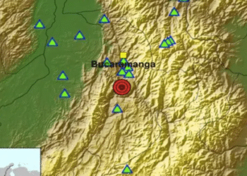 Fuerte temblor en Colombia, a las 3:27 a.m. de este 10 de diciembre: fue de 5,8 y con epicentro en Santander