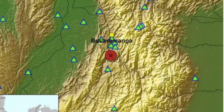Fuerte temblor en Colombia, a las 3:27 a.m. de este 10 de diciembre: fue de 5,8 y con epicentro en Santander