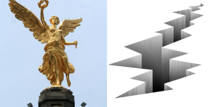 En video quedó registrado sismo de 6.5 en México: así se movió el Ángel de la Independencia
