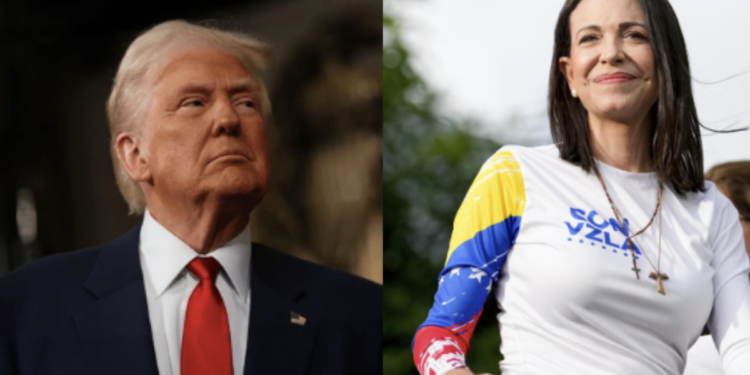 María Corina Machado dice que compartir el premio de Nobel de Paz con Donald Trump