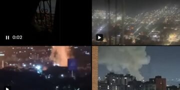 Videos: así fue el bombardeo de Estados Unidos en Venezuela la madrugada de este sábado