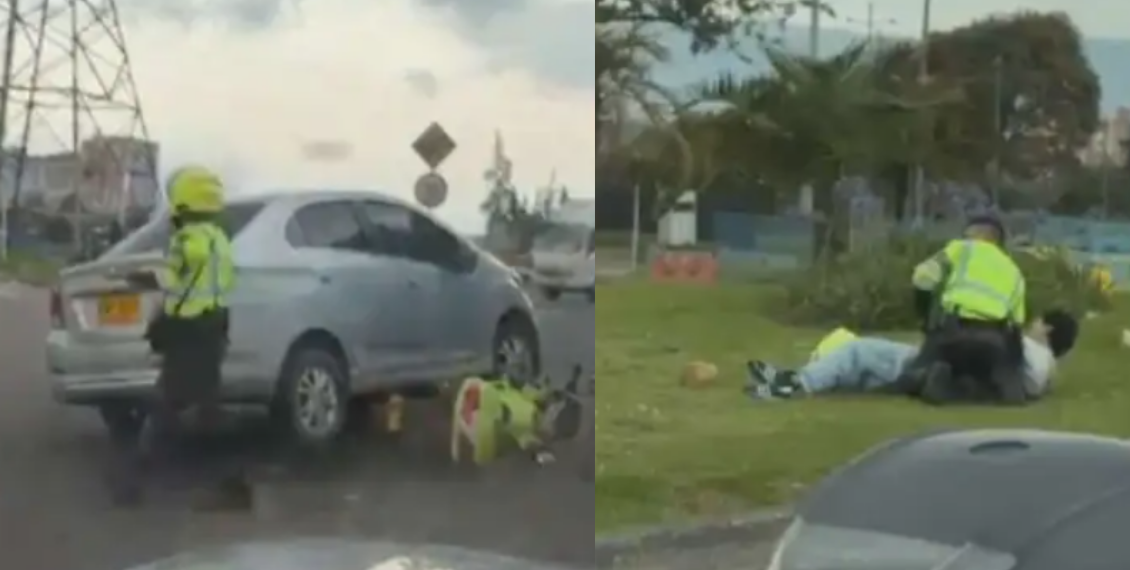 Hombre que intentó evadir un retén y atropelló a un policía fue capturado: su acción quedó en video