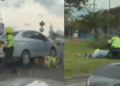 Hombre que intentó evadir un retén y atropelló a un policía fue capturado: su acción quedó en video