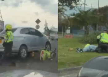 Hombre que intentó evadir un retén y atropelló a un policía fue capturado: su acción quedó en video