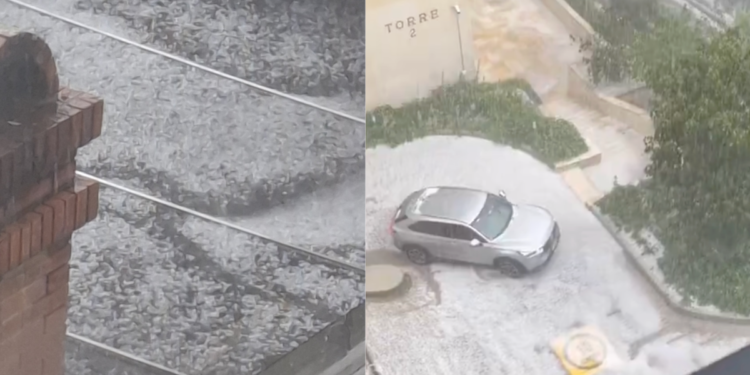 Granizada sorprende a Bogotá